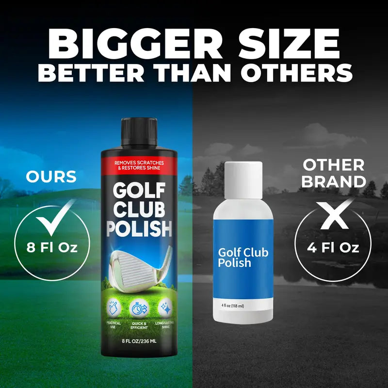 FORTIVO Golf Club Polish for Golf Strength Training - Groove Cleaner, Rust Remover for Metal, Zinc, Aluminum, Steel, Easy to Use Club Cleaner, Instant Rust, Scuff and Stain Remover - 8Oz