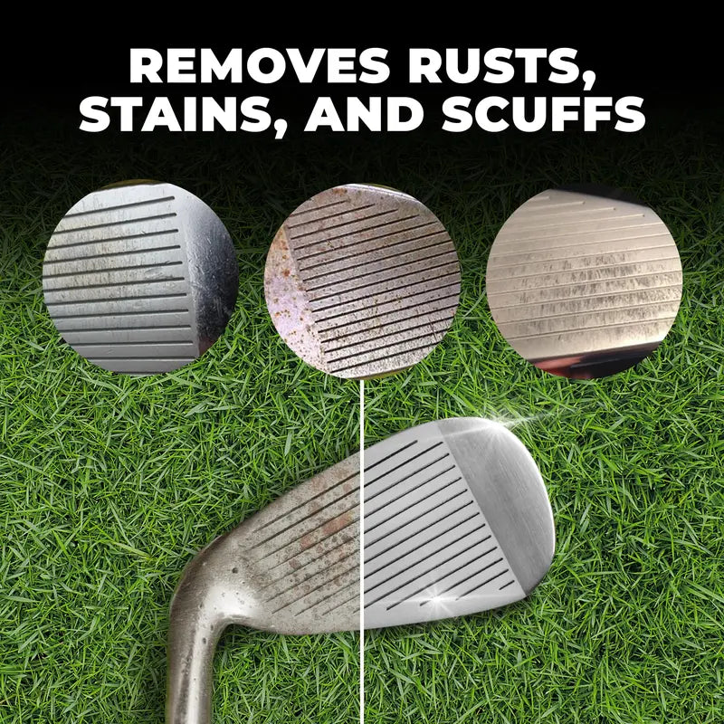 FORTIVO Golf Club Polish for Golf Strength Training - Groove Cleaner, Rust Remover for Metal, Zinc, Aluminum, Steel, Easy to Use Club Cleaner, Instant Rust, Scuff and Stain Remover - 8Oz
