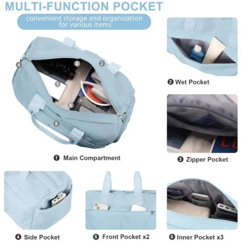 Waterproof Breathable Gym Bag with Shoe Compartment, Large Capacity Sports Travel Backpack for Men Women, Fitness Swimming Football Basketball Tennis, Training, Multifunctional Sports Bag, Athletic Bag, Outdoor Sports Bag