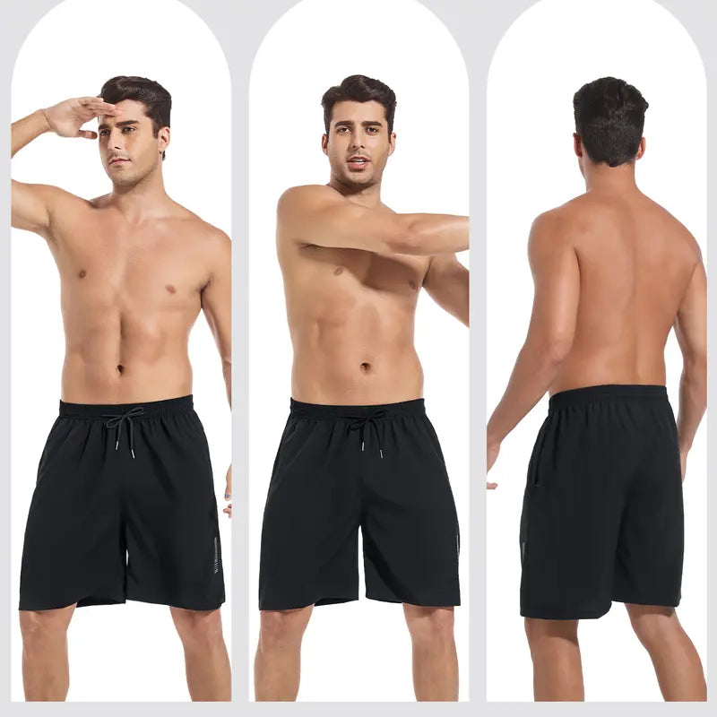 Noeallyrisss 5-Pack Form-Fitting Men'S Quick-Dry Elastic Waist Sports Shorts - Breathable, Durable, Side Pockets, Adjustable Drawstring, Black Shorts Gym, Activewear, Athletic Fitted for Basketball, Running, Form-Fitting Men'S Sports Shorts