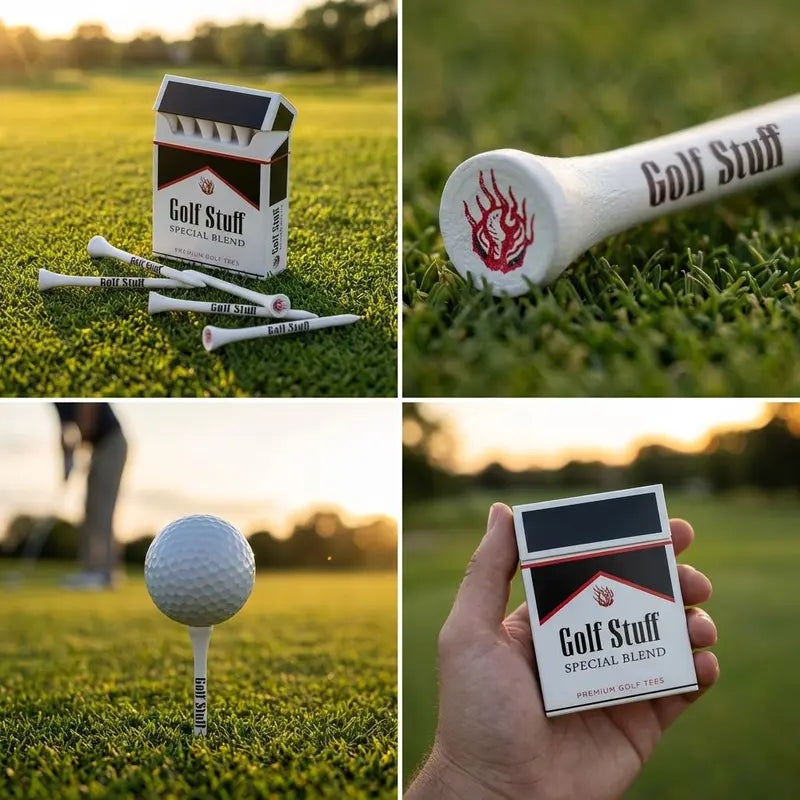 Golf Tees 24-Piece Set (2 Boxes) - Black & Red Golf Accessories with Fun Box Design, Improves Accuracy & Driving Distance, Ideal Holiday Gift