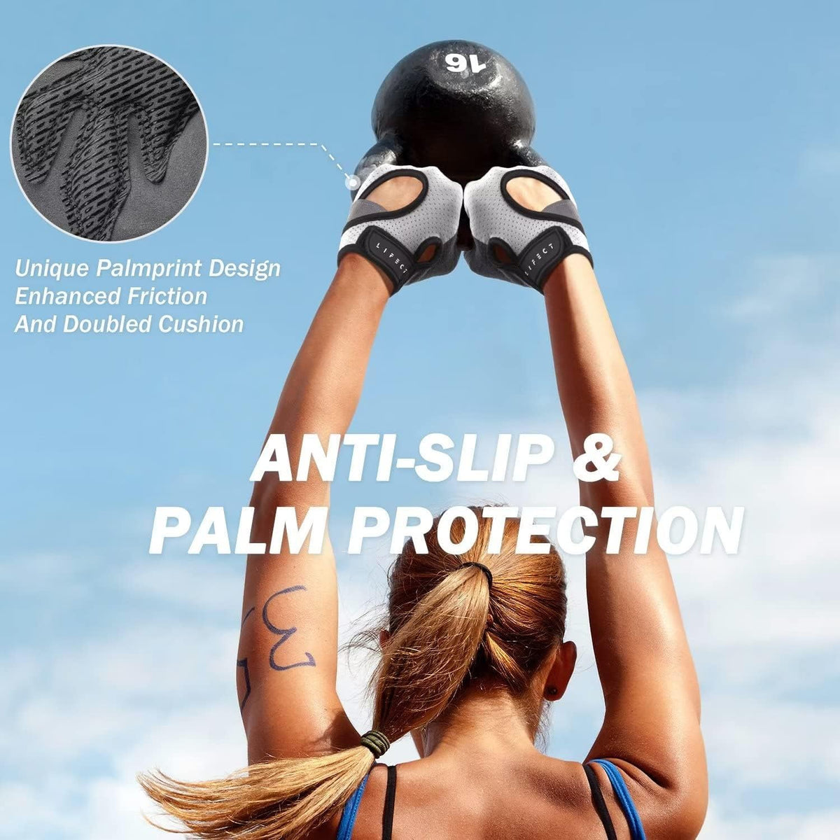 Freedom Workout Gloves - Fingerless Knuckle Weight Lifting Gloves with Curved Open Back for Powerlifting and Gym Use for Both Men and Women