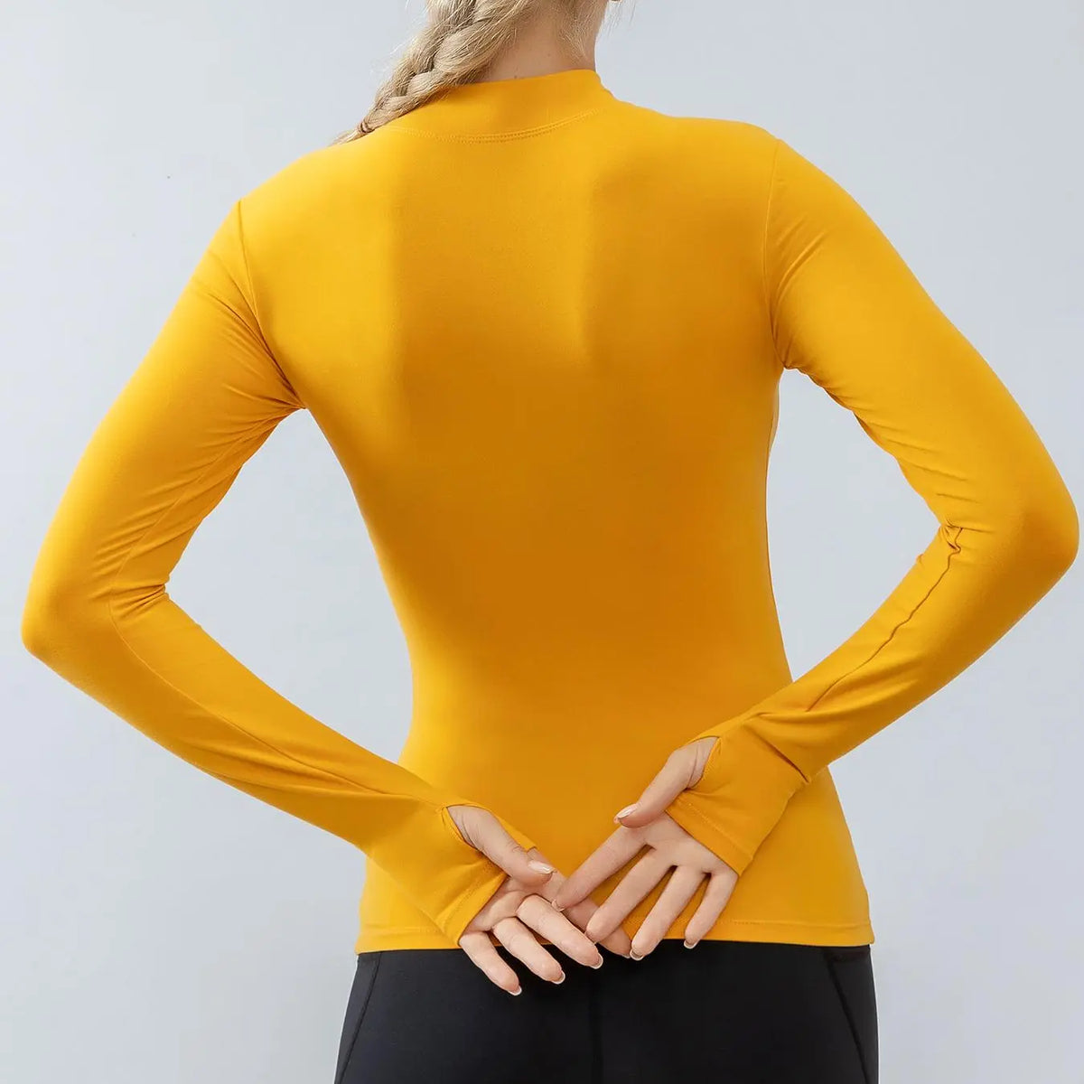 Women'S Stand Collar Compression Shirt with Thumb Holes, Solid Half Zipper Sports T-Shirt Top, High Stretch Long Sleeve Slim Sports Jackets for Gym Workout Yoga Running, Women'S Sportswear Clothing for Outdoor, Fall Outfits, Fallfreshness