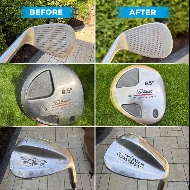 FORTIVO Golf Club Polish for Golf Strength Training - Groove Cleaner, Rust Remover for Metal, Zinc, Aluminum, Steel, Easy to Use Club Cleaner, Instant Rust, Scuff and Stain Remover - 8Oz