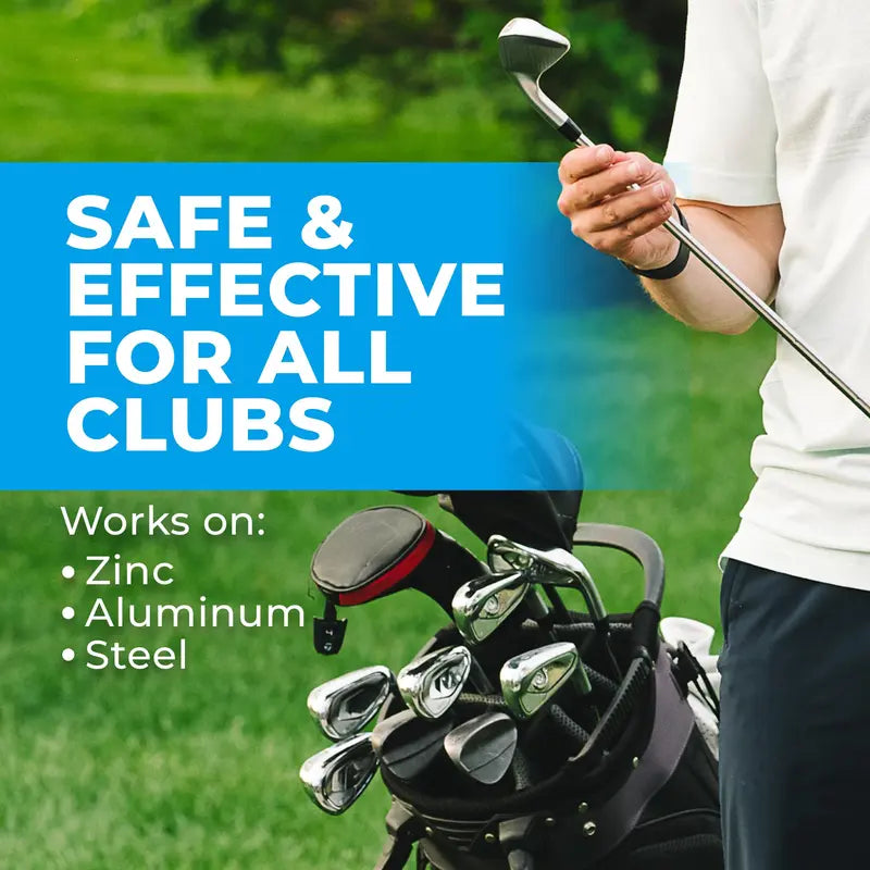 FORTIVO Golf Club Polish for Golf Strength Training - Groove Cleaner, Rust Remover for Metal, Zinc, Aluminum, Steel, Easy to Use Club Cleaner, Instant Rust, Scuff and Stain Remover - 8Oz
