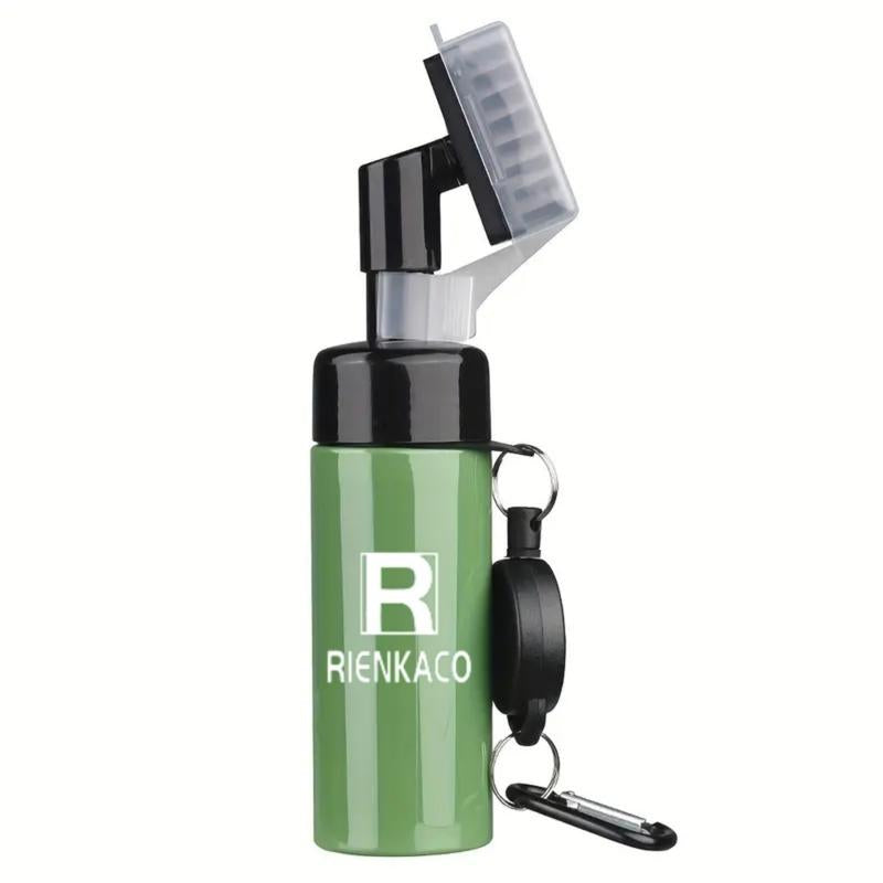 RIENKACO Golf Cleaning Kit Putter-Style Telescopic Club Brush + Microfiber Ball Towel + Groove Scraper Essential Golf Gear Leak-Proof Retractable Buckle with Mountaineering Clip Design Highly Absorbent Towel Ideal Gift Choice