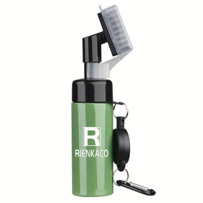 RIENKACO Golf Cleaning Kit Putter-Style Telescopic Club Brush + Microfiber Ball Towel + Groove Scraper Essential Golf Gear Leak-Proof Retractable Buckle with Mountaineering Clip Design Highly Absorbent Towel Ideal Gift Choice