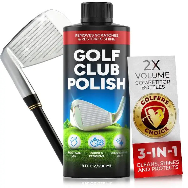 FORTIVO Golf Club Polish for Golf Strength Training - Groove Cleaner, Rust Remover for Metal, Zinc, Aluminum, Steel, Easy to Use Club Cleaner, Instant Rust, Scuff and Stain Remover - 8Oz