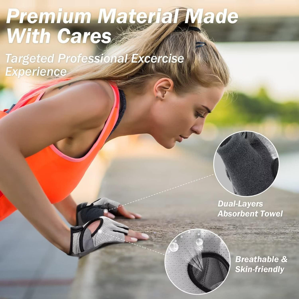 Freedom Workout Gloves - Fingerless Knuckle Weight Lifting Gloves with Curved Open Back for Powerlifting and Gym Use for Both Men and Women